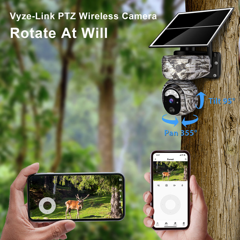 Vyze-Link Cámara de seguridad celular 4G LTE, cámaras solares inalámbricas  para exteriores con tarjeta SIM, visión nocturna colorida, activada por